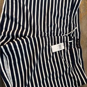 Navy and White Striped Shorts